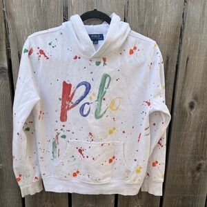 Girl's Polo Ralph Lauren Hoodie Multicolor Spell-Out L Art Paint Graffiti Street